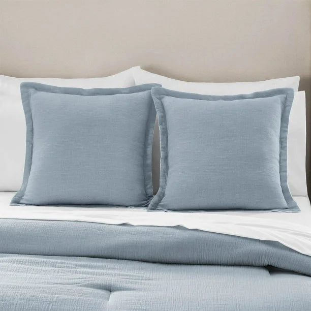 Member's Mark 2-Pack Reversible Cotton Slub Pillows (denim)