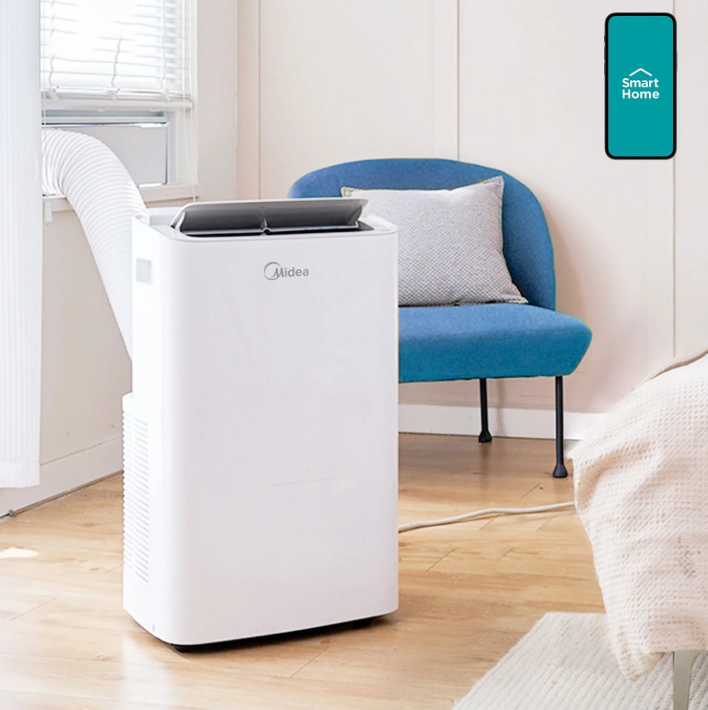 Midea 8,000 DOE, 12, 000 BTU ASHRAE SmartCool Portable Air Conditioner, For spaces up to 350 Sq. Ft