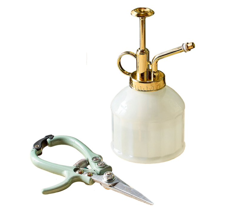 Modern Sprout Gardening Shears and Glass Plant Mister Set