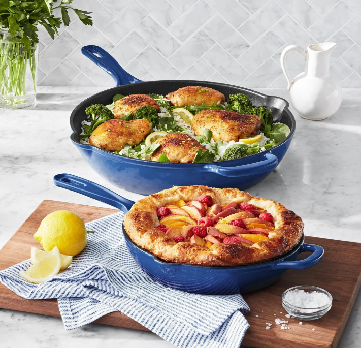 Member's Mark 2-Piece Enamel Cast Iron Skillet Set