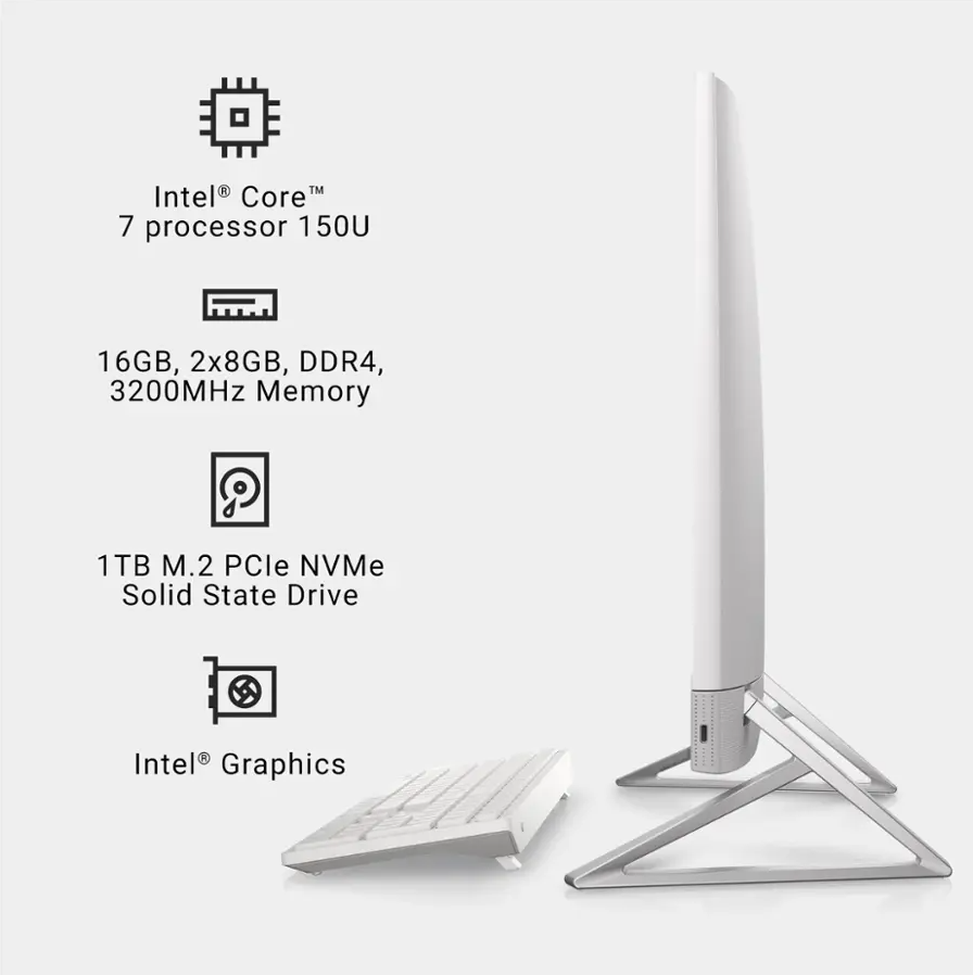 Dell - Inspiron 24" Touch-Screen All-In-One - Intel Core 7 - 16GB Memory - 1TB SSD - White