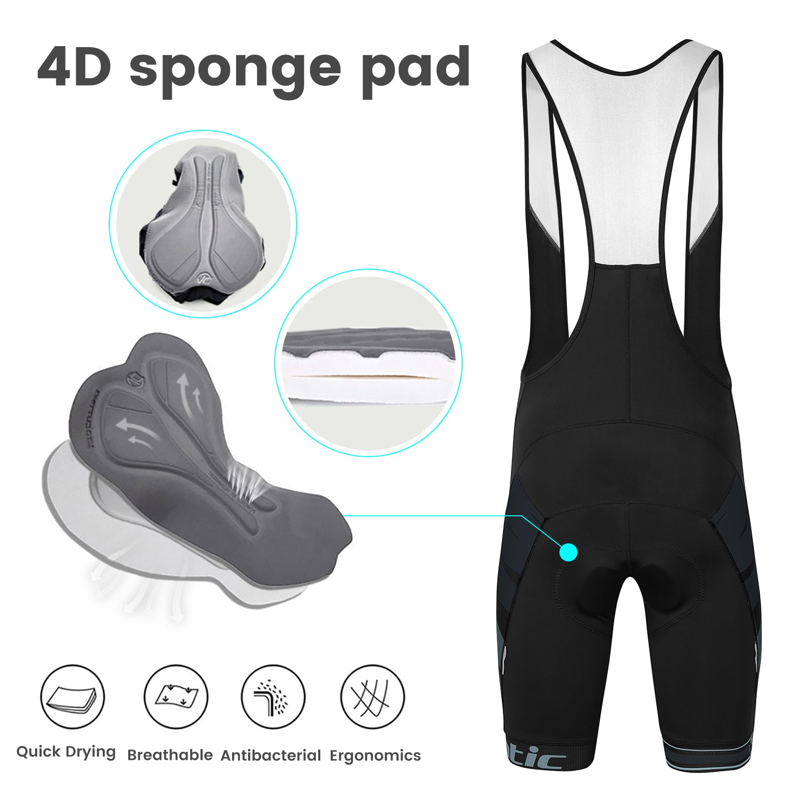 Santic Men's Cycling Jersey Set Bib Shorts 4D Padded Short Sleeve Outfits Set Quick-dry