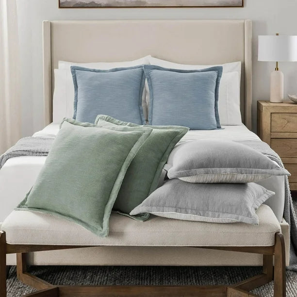 Member's Mark 2-Pack Reversible Cotton Slub Pillows (denim)