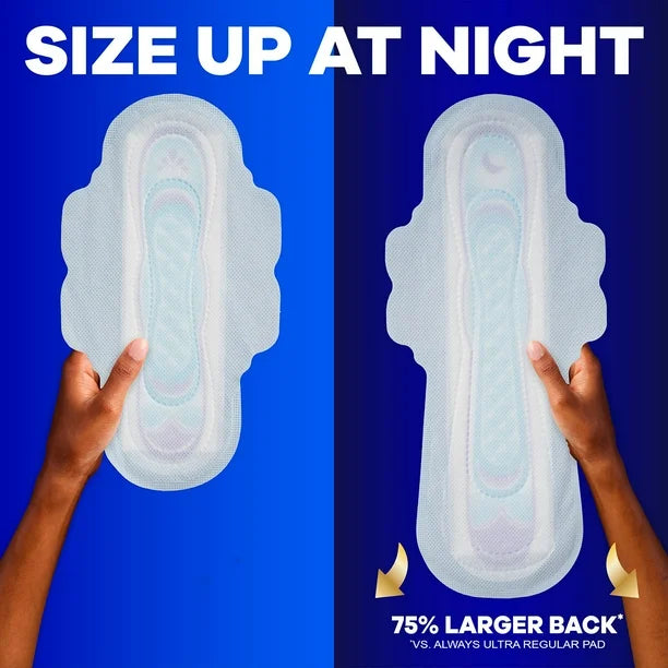 Always Ultra Thin Extra Heavy Overnight Pads with Wings, Size 5, 72 ct.