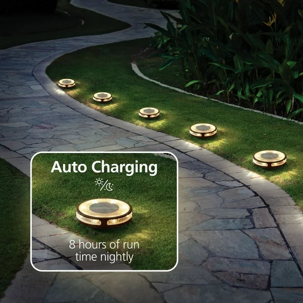 Member's Mark Matte Black LED Solar Disc Lights, 6-Pack