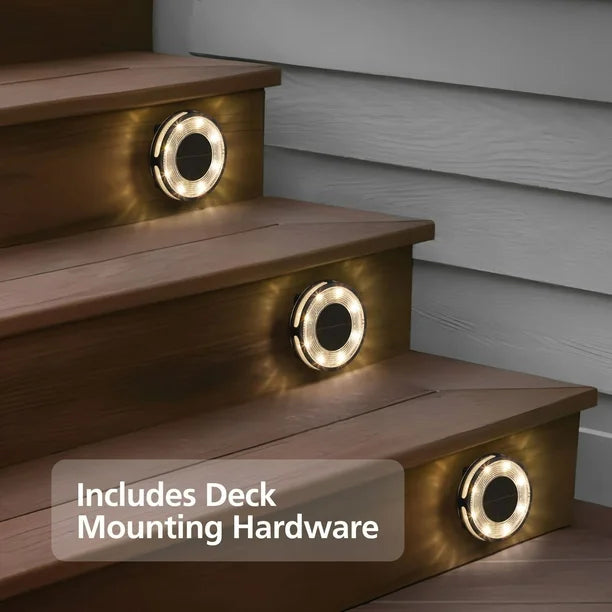 Member's Mark Matte Black LED Solar Disc Lights, 6-Pack