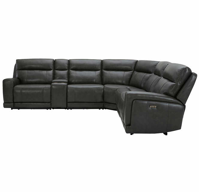 Lauretta 6-piece Leather Power Reclining Sectional with Power Headrests