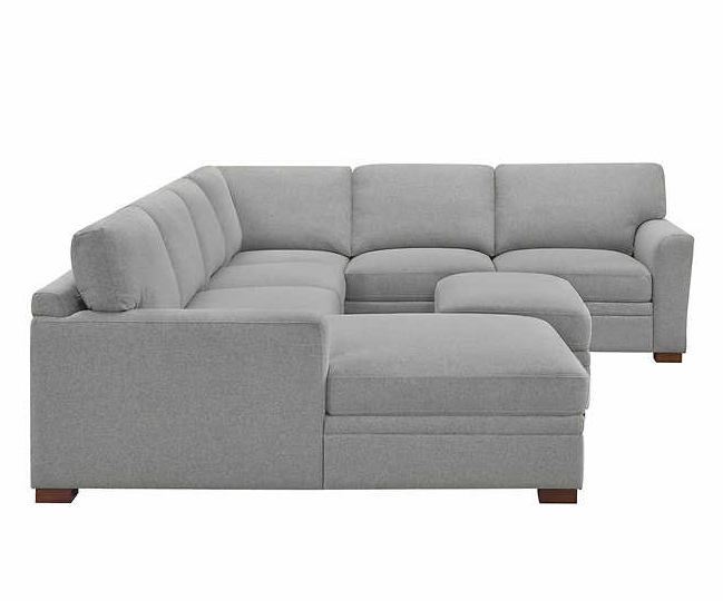 Thomasville Langdon Fabric Sectional with Storage Ottoman