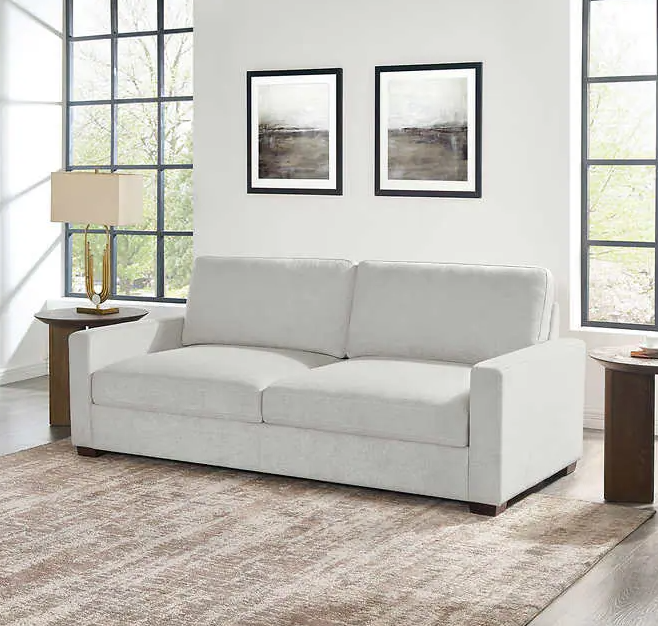 Thomasville Lambert Fabric Sofa with 2 Storage Seats