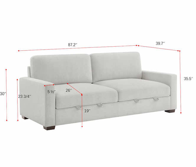 Thomasville Lambert Fabric Sofa with 2 Storage Seats