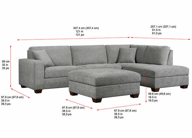 Thomasville Miles Fabric Sectional with Storage Ottoman