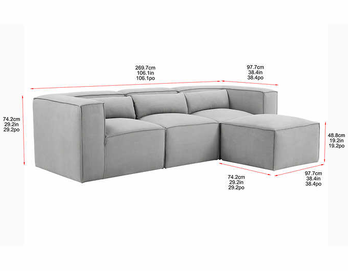 Thomasville Whitley 4-piece Fabric Modular Sectional