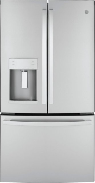 GE - 22.1 Cu. Ft. French Door Counter-Depth Refrigerator - Stainless Steel