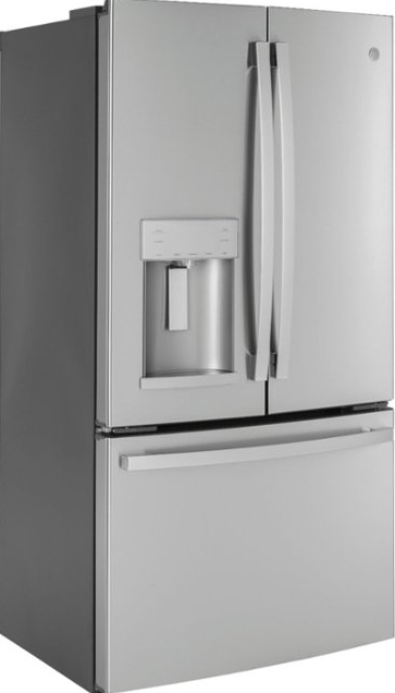 GE - 22.1 Cu. Ft. French Door Counter-Depth Refrigerator - Stainless Steel