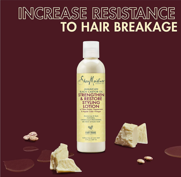 SheaMoisture Jamaican Black Castor Oil, Strengthen & Restore Styling Lotion, Moisturize & Style, 8 Oz