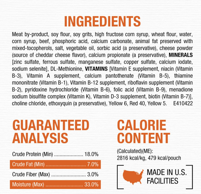 Purina Moist & Meaty Burger with Cheddar Cheese Flavor, Adult Dog Food, 6 oz., 60 ct.