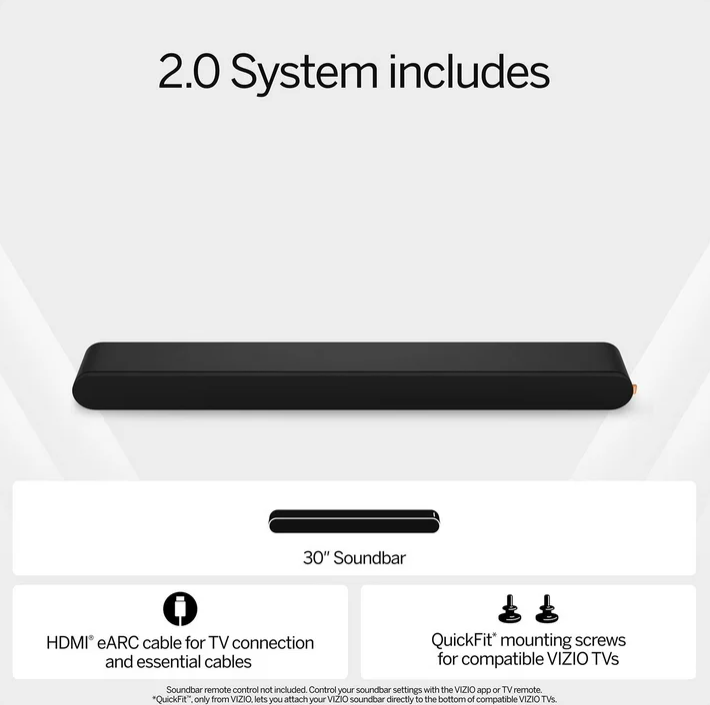 VIZIO 2.0 Soundbar with Dolby Atmos and DTS:X