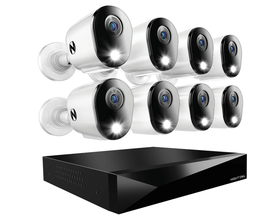 Night Owl 2K Cameras with 2TB DVR Security System, 8pk.