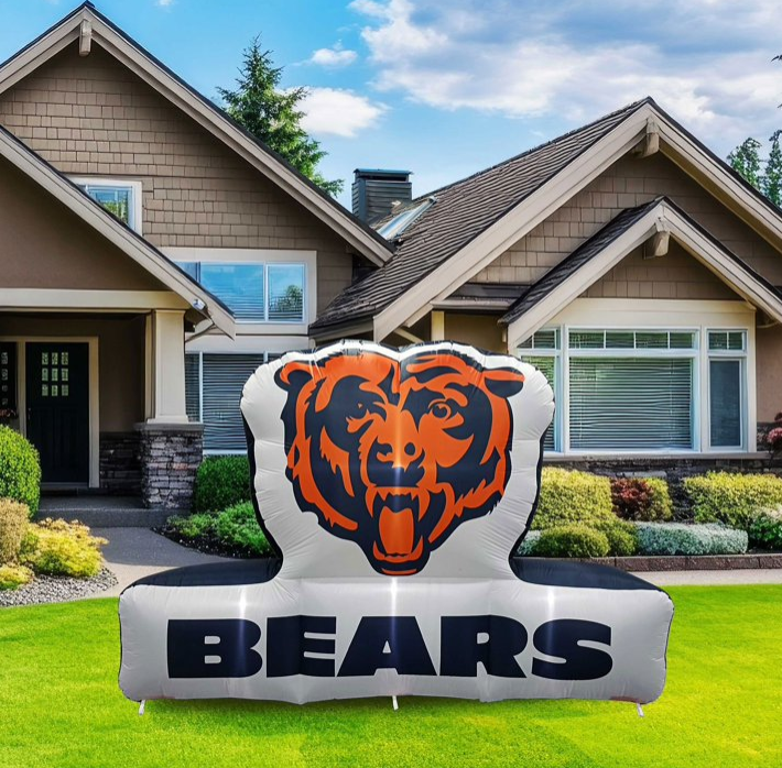 Logo Brands Chicago Bears Pre-Lit 7’x10’ Team Inflatable (Open Box)