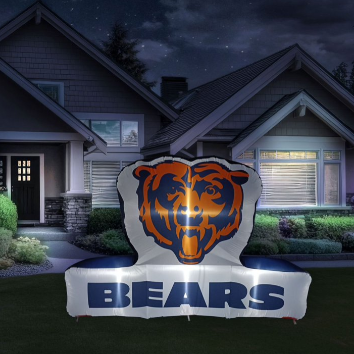 Logo Brands Chicago Bears Pre-Lit 7’x10’ Team Inflatable (Open Box)