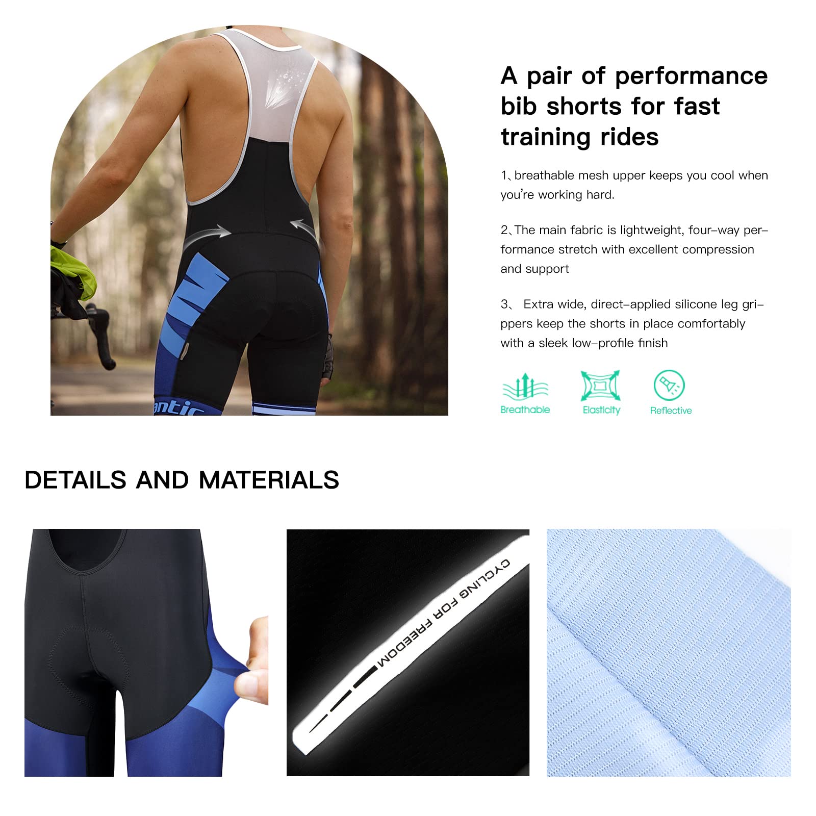 Santic Men's Cycling Jersey Set Bib Shorts 4D Padded Short Sleeve Outfits Set Quick-dry